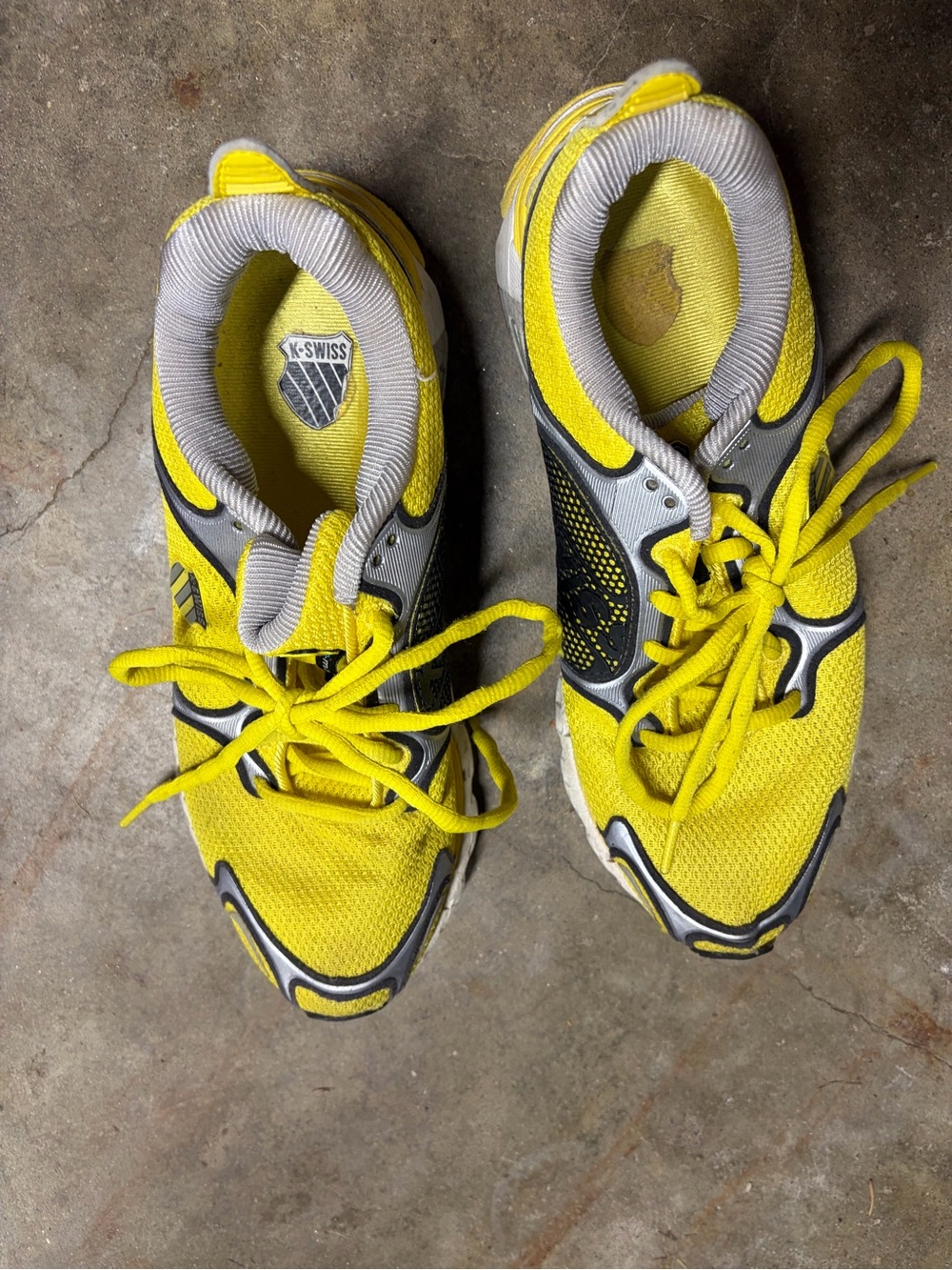 K-Swiss Yellow and Gray Men's Athletic Sneakers